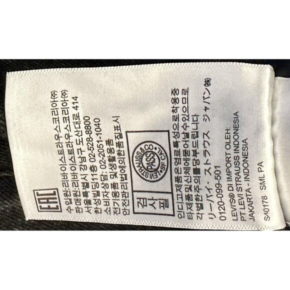 Levi's 502 Mens Jeans Premium Big E Denim Tapered Stretch Black Size 30x30 - Picture 16 of 16